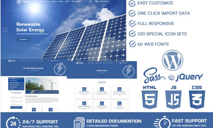 Solaren - solar energy wordpress theme