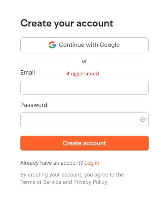 Sign up semrush