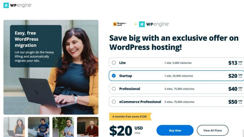 Wp-engine-bloggersneed-partnership offer page