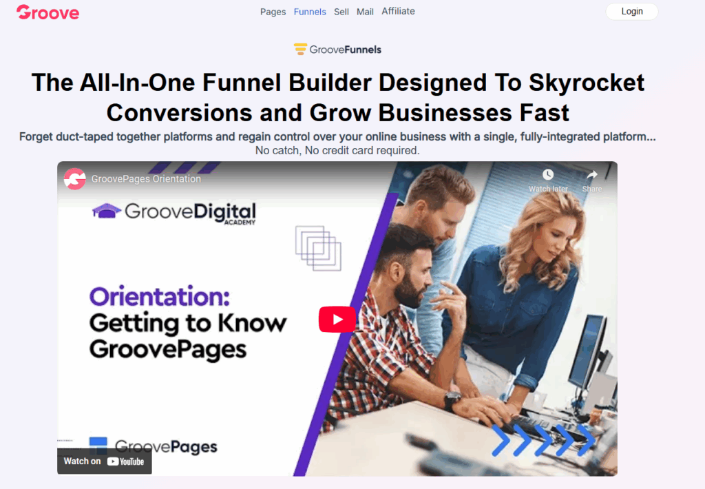 Groovefunnels landing page builder