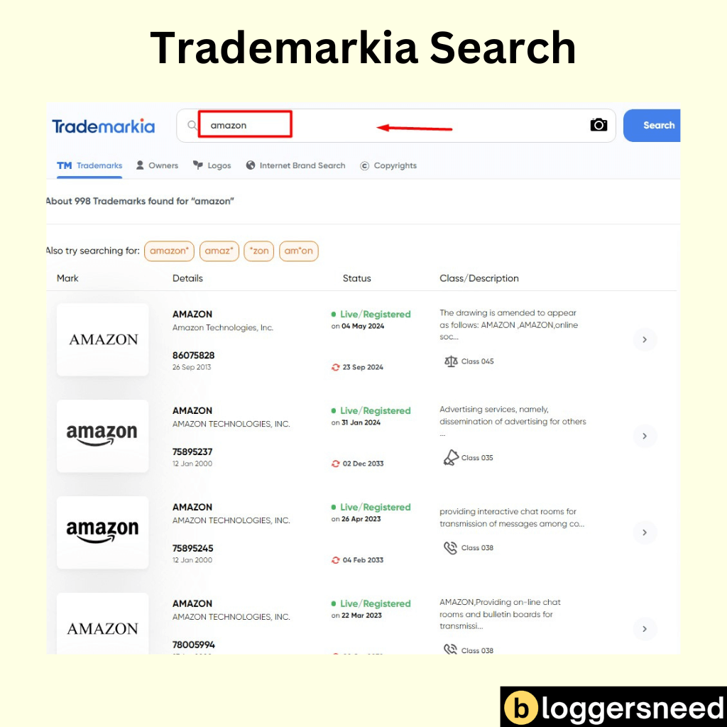 Trademarkia Search