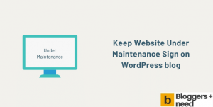 Add website under maintenance sign on wordpress