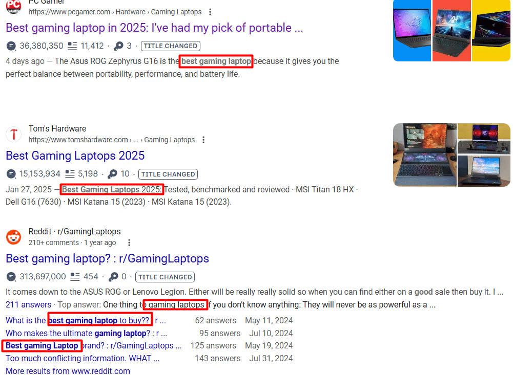 Meta description search results