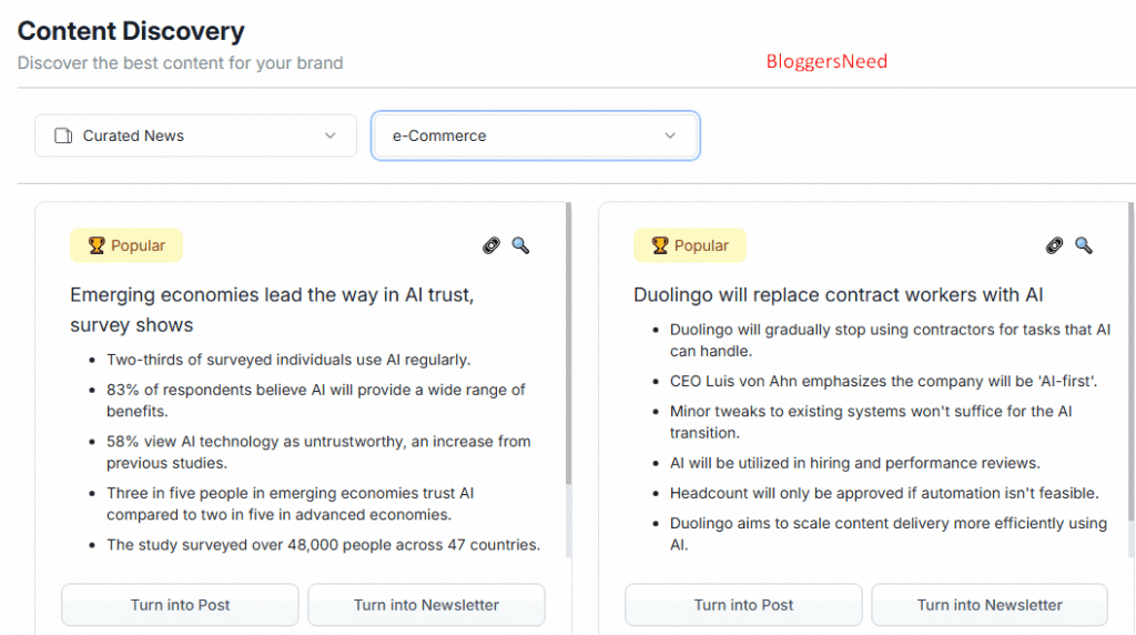 Apai content discovery