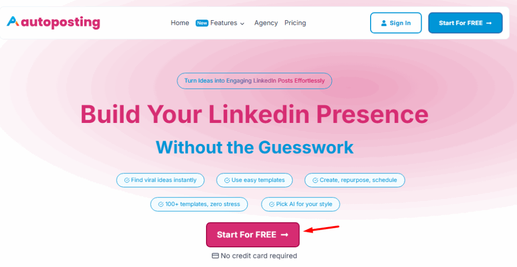 Autoposting homepage
