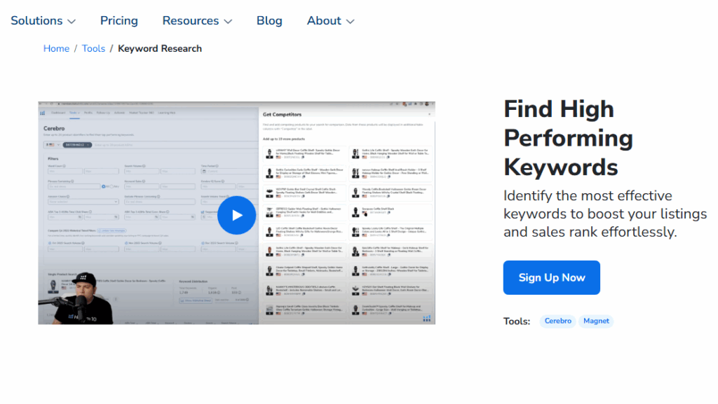 Helium 10 keyword research