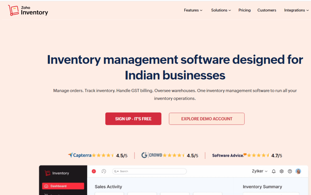 Zoho free inventory tool for amazon sellers