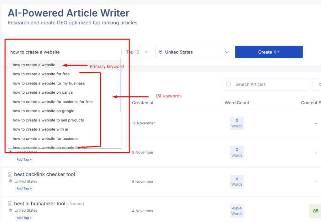Ai powered article writer
