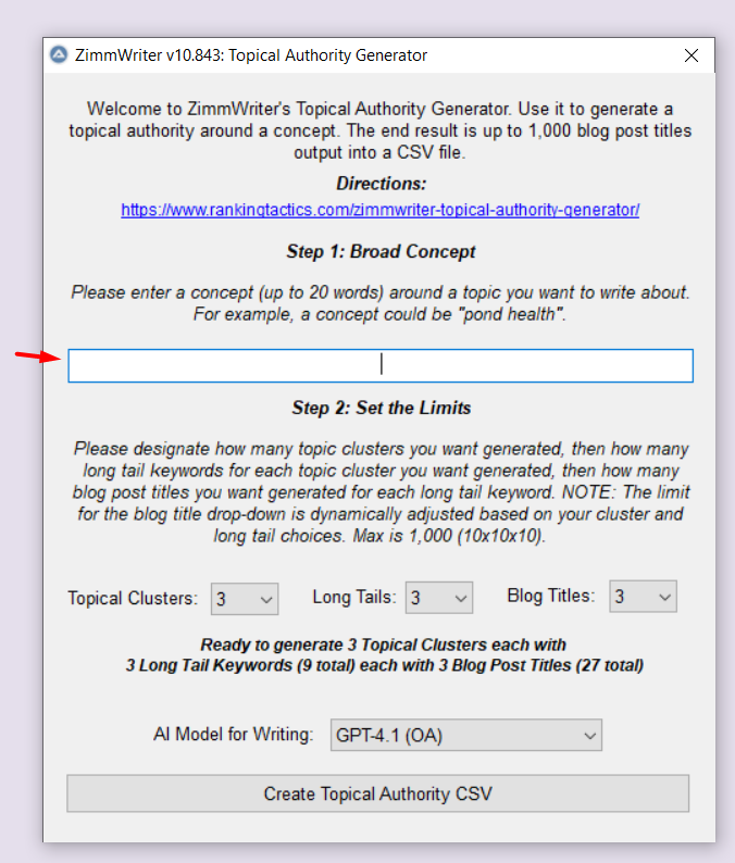 Zimmwriter topical authority generator