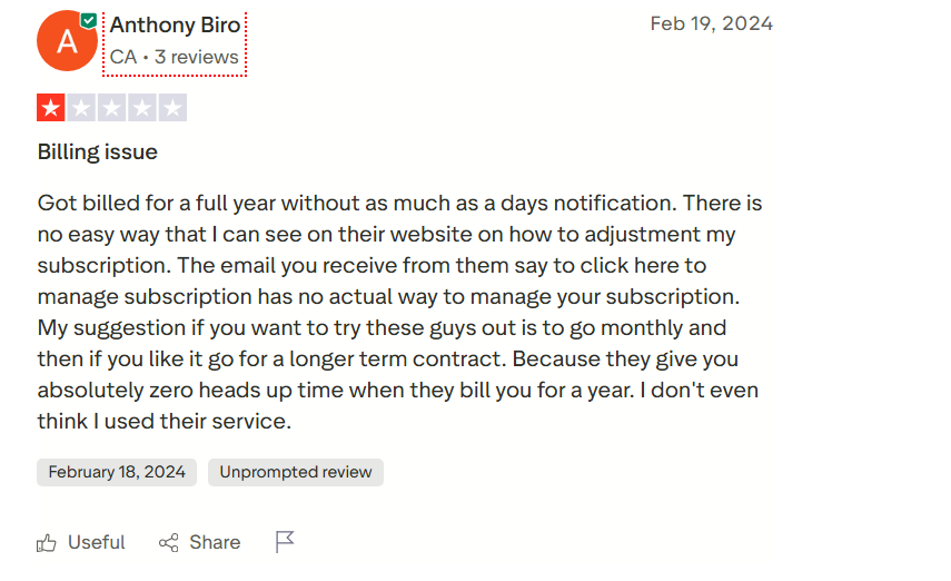 Scalenut review from trustpilot user
