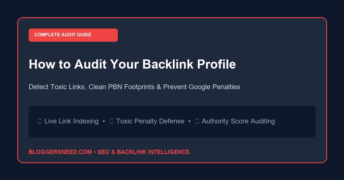 How to audit backlink profile