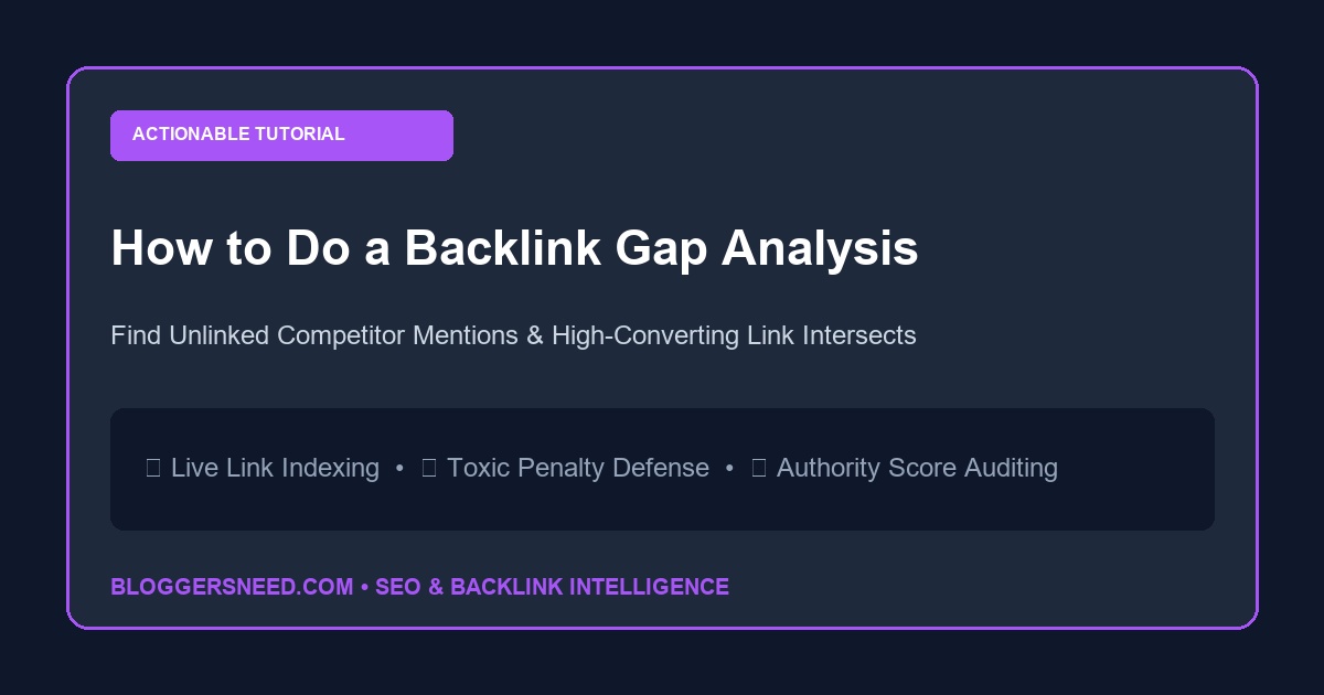 How to do backlink gap analysis