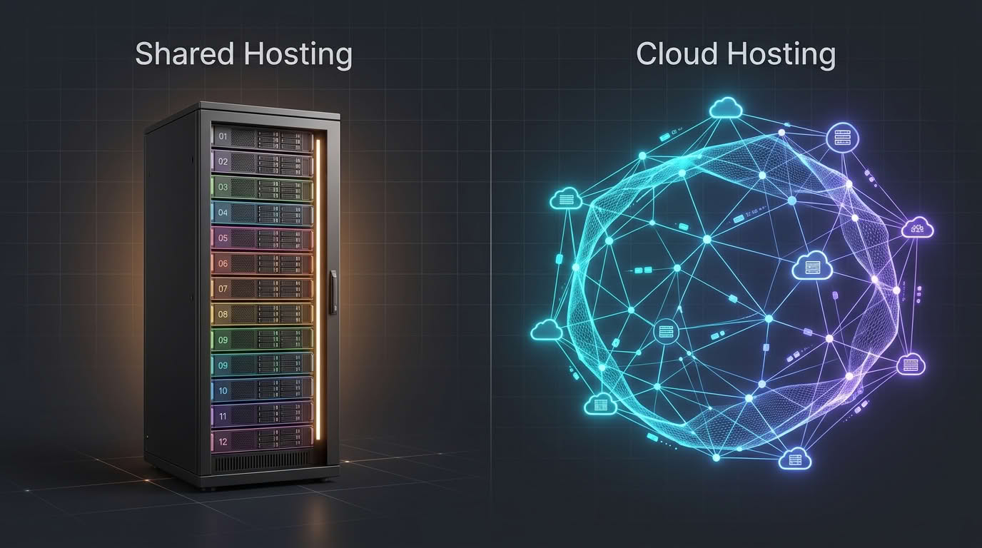 Shared hosting vs cloud hosting