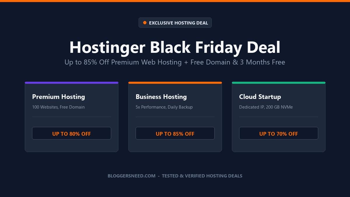 Hostinger black friday deal and discount code